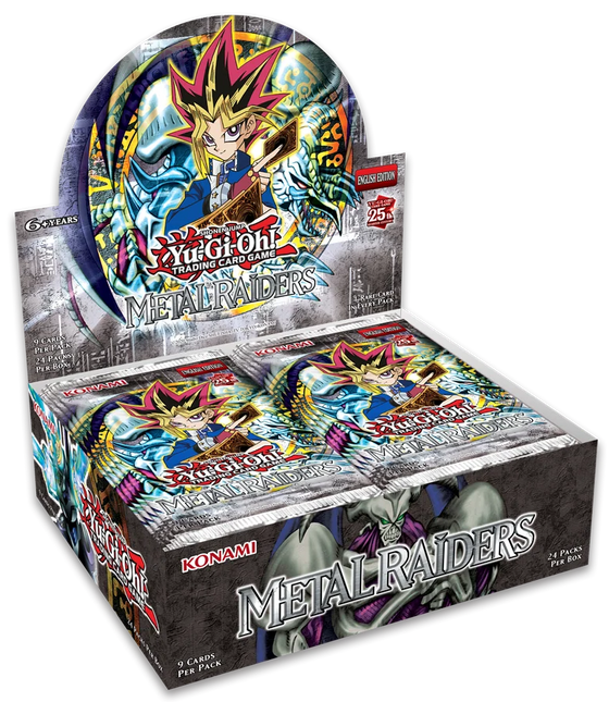 Yu-Gi-Oh! Metalraiders trading card game box on a transparent background