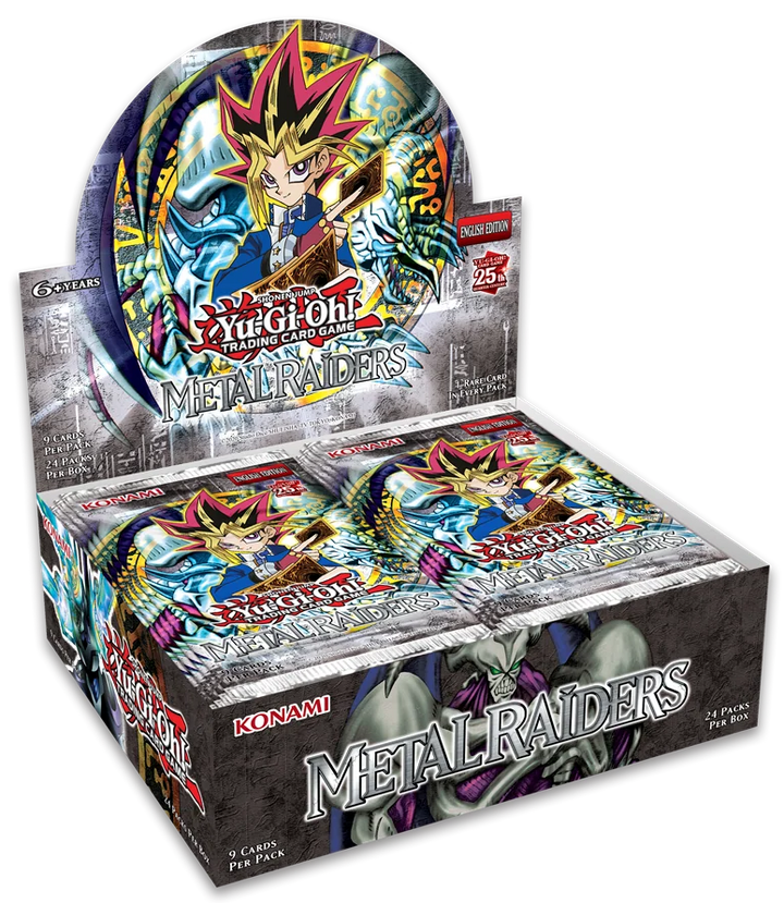 Yu-Gi-Oh! Metalraiders trading card game box on a transparent background