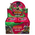 Riftbound: Vendetta booster display box opened to show its 24 sealed booster packs, with Akali artwork on the lid and Renekton and Nasus on the front