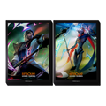 Two Riftbound: Vendetta art sleeve designs side by side, one featuring Jayce with his weapon raised and one featuring Viktor with his staff